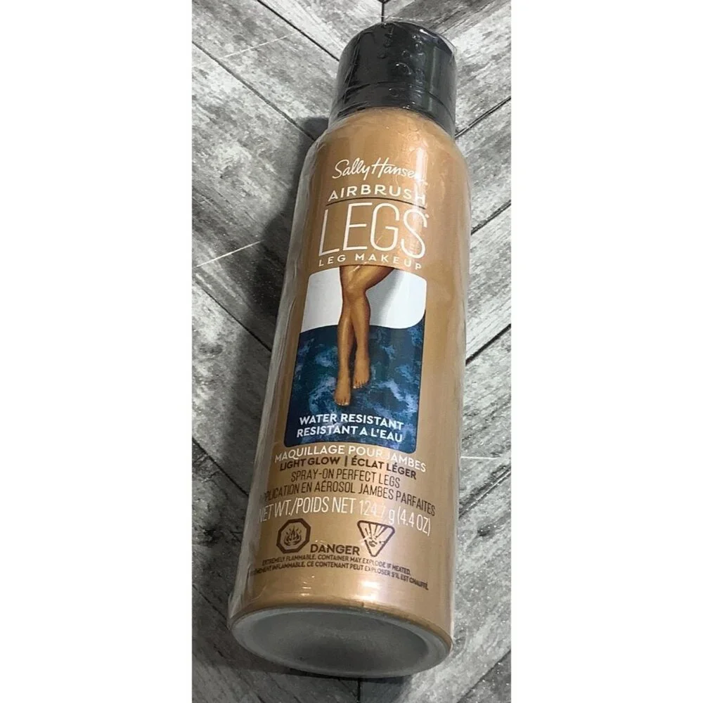 2 Sally Hansen Airbrush Legs Spray On Makeup Light Glow 4.4 oz Water Resistant